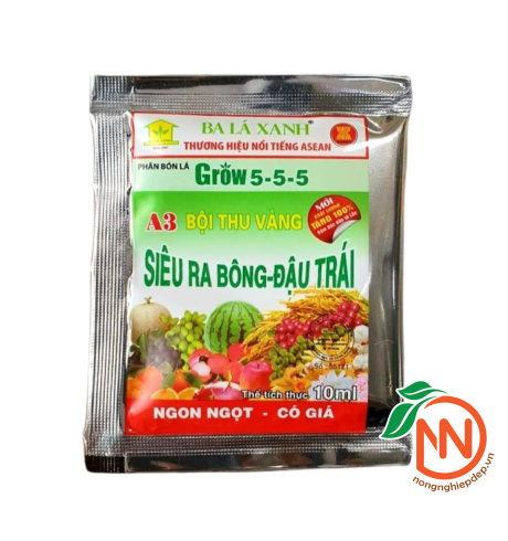 Phân Bón Lá Ba Lá Xanh - GROW 5-5-5, Siêu Ra Bông - Đậu Trái
