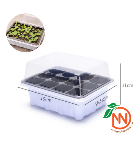 Khay Nhựa Ươm Hạt, Ươm Cây 12 Lỗ Có Nắp Đậy