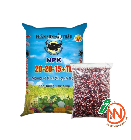 Phân NPK Đầu Trâu 20-20-15+TE | Phân 3 Màu Đầu Trâu