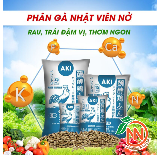 Phân Gà Nhật Aki - SFARM - Phân Gà Hữu Cơ Viên Nén