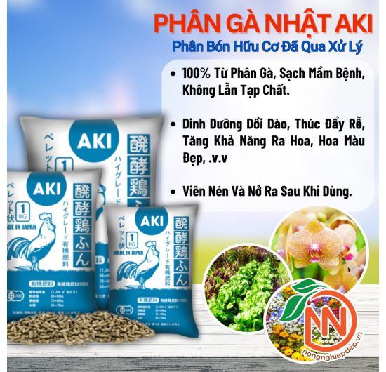 Phân Gà Nhật Aki - SFARM - Phân Gà Hữu Cơ Viên Nén