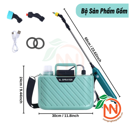 Bình Phun Điện 5L | Có Vạch Pin