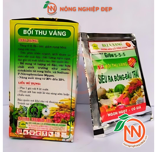 Phân Bón Lá Ba Lá Xanh - GROW 5-5-5, Siêu Ra Bông - Đậu Trái