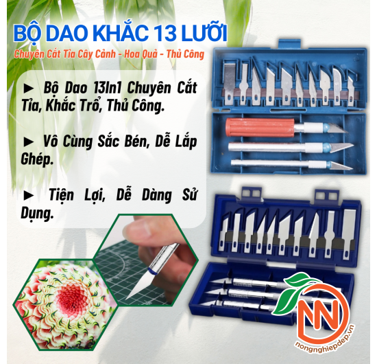 Bộ Dao Khắc Chạm Trổ 13 Trong 1 - Bộ Dao Khắc 13 Lưỡi