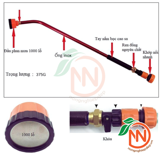 Vòi Tưới Cây 1000 Lỗ - Phun Nước Mịn