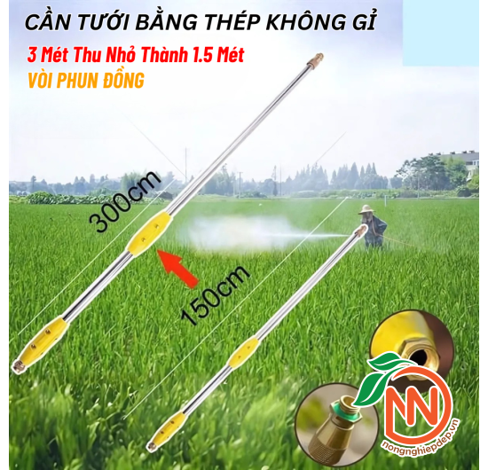 Cần Phun Inox | Cần Rút Có Thể Kéo Dài 1m5 - 3m 
