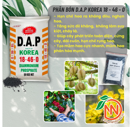 Phân Bón DAP Korea 18-46-0 | Hạt Đen
