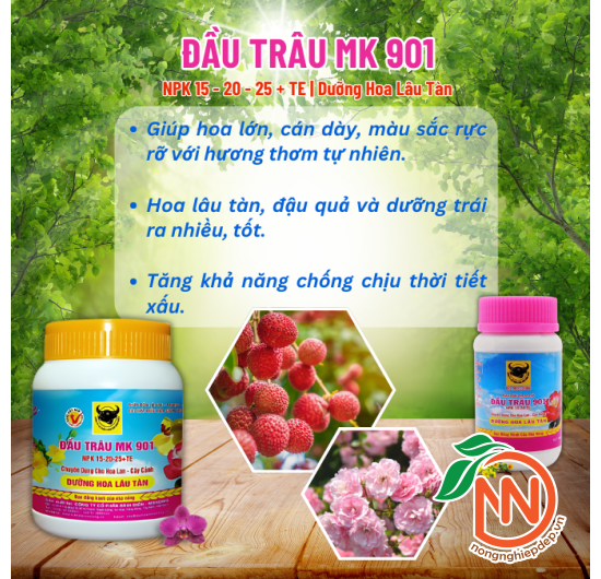 Phân Bón Đầu Trâu MK 901 | NPK 15-20-25 | Dưỡng Hoa Lâu Tàn