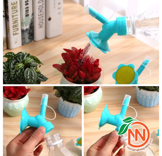 Đầu Vòi Tưới Cây 2 In 1 Gắn Chai Nước Tiện Lợi, Phù Hợp Nhiều Loại Chai