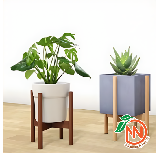 Đôn Gỗ Để Chậu Cây - Đôn Gỗ Kê Chậu Chân Tròn