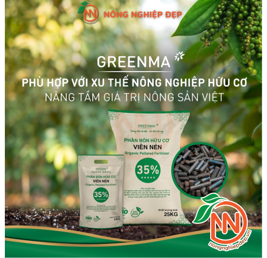 Phân Bò Viên Nén Hữu Cơ Greenma 35%