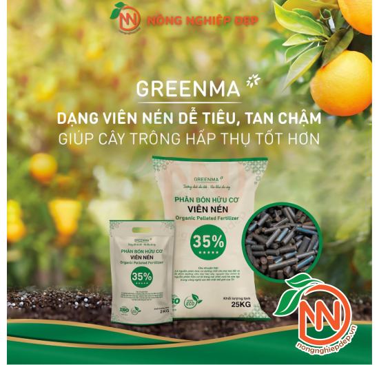 Phân Bò Viên Nén Hữu Cơ Greenma 35%