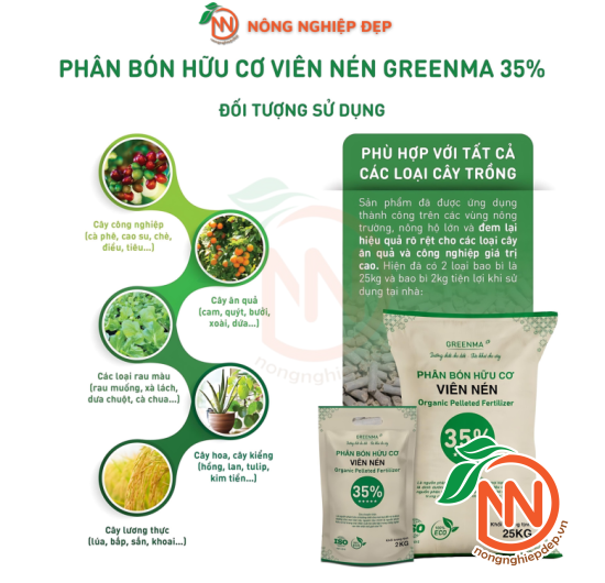 Phân Bò Viên Nén Hữu Cơ Greenma 35%