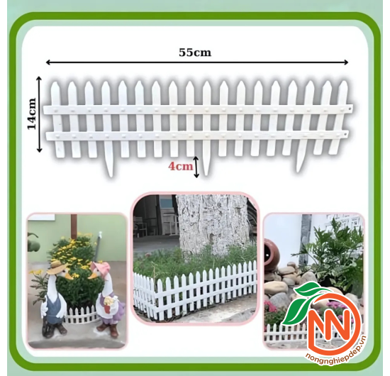 Hàng Rào Nhựa Trắng Có Chân Cắm - Hàng Rào Mini