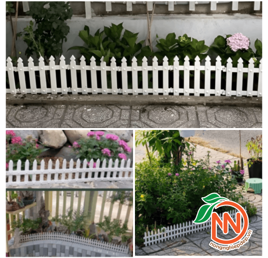 Hàng Rào Nhựa Trắng Có Chân Cắm - Hàng Rào Mini