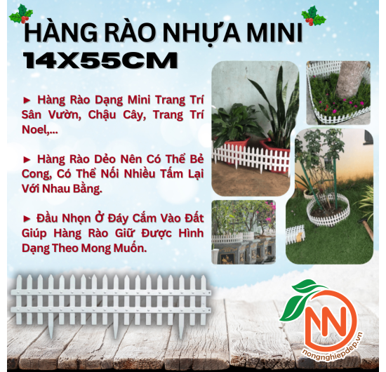 Hàng Rào Nhựa Trắng Có Chân Cắm - Hàng Rào Mini