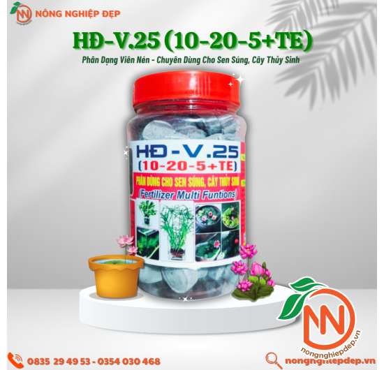 Phân Viên Nén Cho Sen Súng, Hồ Thủy Sinh | HĐ-V.25 (10-20-5+TE)