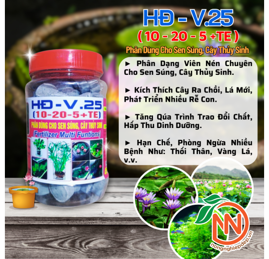 Phân Viên Nén Cho Sen Súng, Hồ Thủy Sinh | HĐ-V.25 (10-20-5+TE)