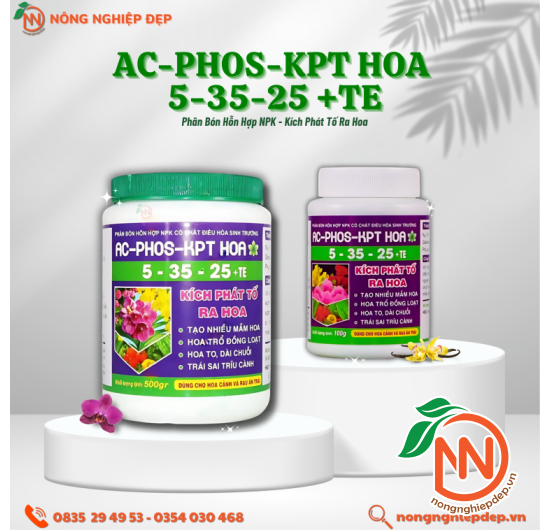 Phân Bón NPK AC - PHOS - KPT HOA 5-35-25 + TE | Kích Phát Tố Ra Hoa
