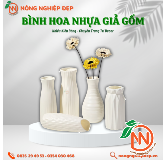 Bình Hoa Nhựa Giả Gốm - Nhiều Kiểu Dáng