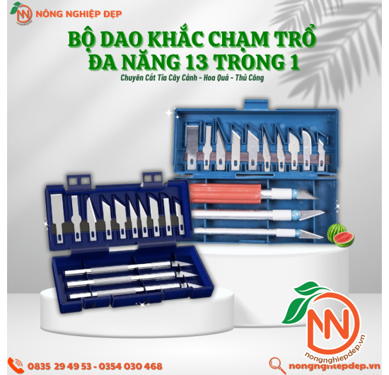 Bộ Dao Khắc Chạm Trổ 13 Trong 1 - Bộ Dao Khắc 13 Lưỡi