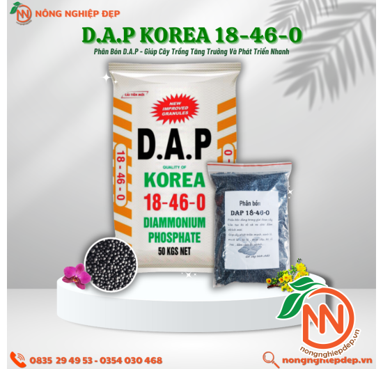 Phân Bón DAP Korea 18-46-0 | Hạt Đen