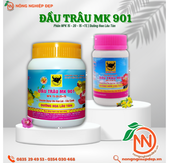 Phân Bón Đầu Trâu MK 901 | NPK 15-20-25 | Dưỡng Hoa Lâu Tàn