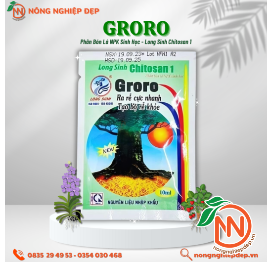 Phân Bón Groro Chitosan - Kích Rễ Cực Mạnh