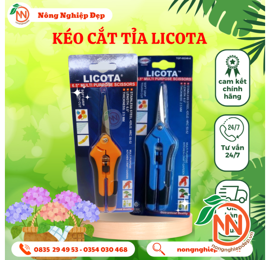 Kéo Tỉa Cây, Cắt Cành Đầu Thẳng Licota