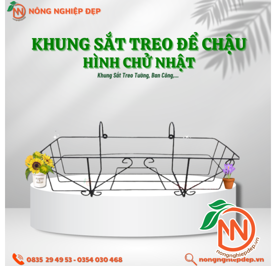 Khung Sắt Treo Để Chậu Hình Chử Nhật
