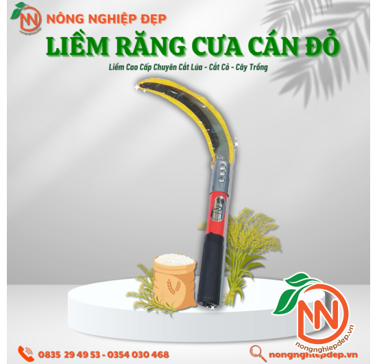 Liềm Răng Cưa Cán Đỏ Cao Cấp