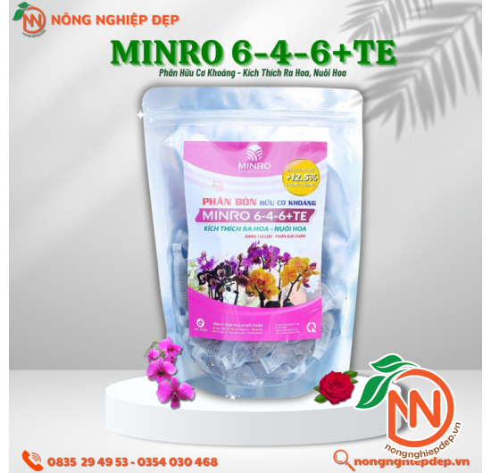 Phân Bón Hữu Cơ Khoáng Minro 6-4-6 + TE