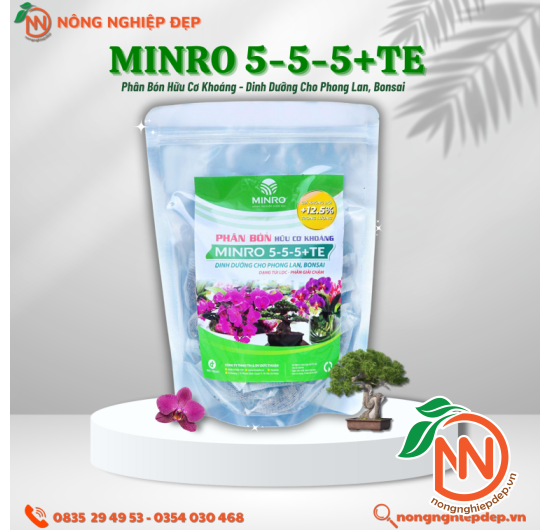 Phân Hữu Cơ Khoáng MINRO 5-5-5 TE – Giúp Cây Sinh Trưởng Khỏe Mạnh