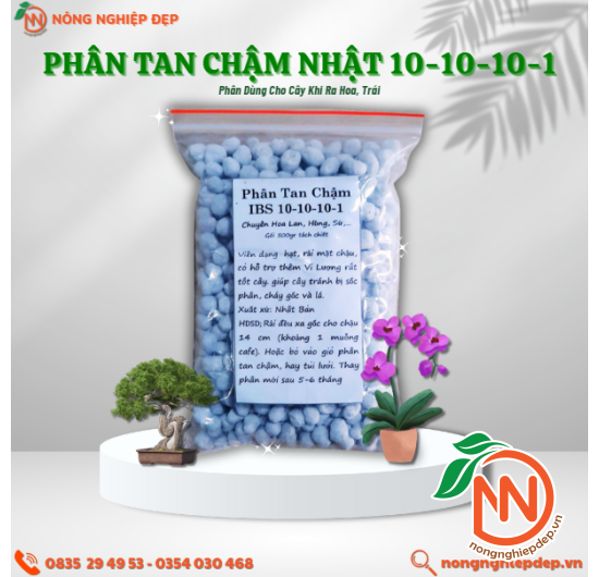 Phân Tan Chậm Nhật 10-10-10-1 | Chuyên Dùng Cho Hoa Cảnh