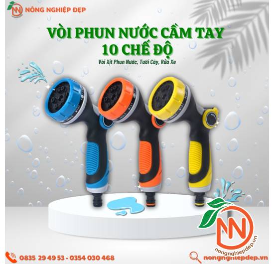 Vòi Xịt Nước Cầm Tay 10 Chế Độ