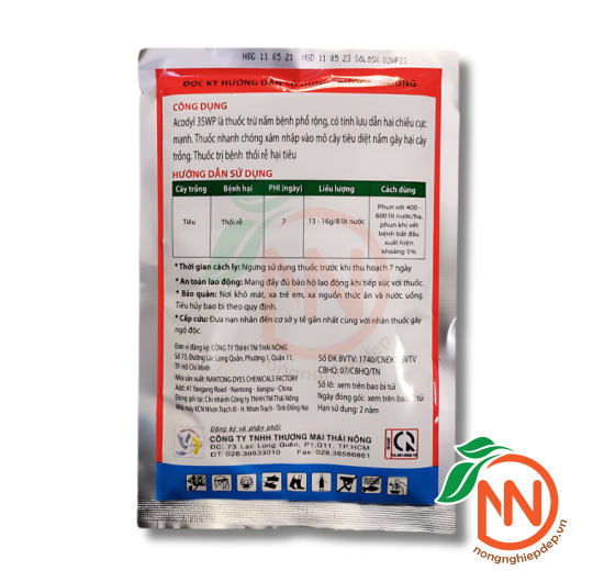Metalaxyl Đỏ - Thuốc Trừ Bệnh ACODYL 35WP