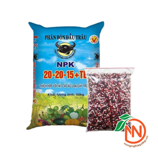 Phân NPK Đầu Trâu 20-20-15+TE | Phân 3 Màu Đầu Trâu