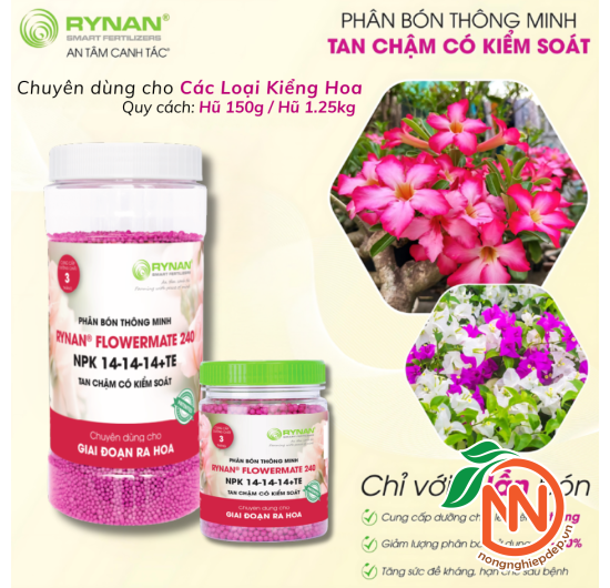 Phân Tan Chậm RYNAN 240 – NPK 14-14-14+TE - FLOWERMATE 