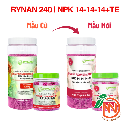 Phân Tan Chậm RYNAN 240 – NPK 14-14-14+TE - FLOWERMATE 